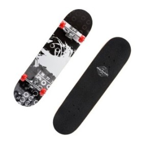 Skateboard in legno, Meteor, Peso max. 50 kg, grigio/nero
