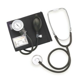 Sfigmomanometro aneroide meccanico con stetoscopio, modello classico, custodia