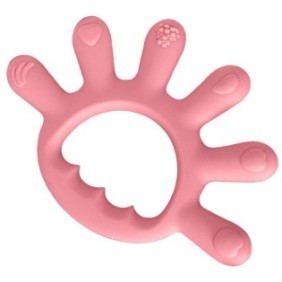 Giocattolo per la dentizione del bambino, forma organica del dito, rosa, bebeLOGIC™