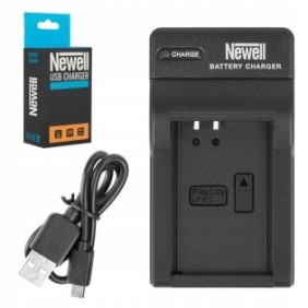 Caricabatterie Newell, DC-USB, compatibilità Canon, LP-E12, nero