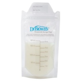 Set di 50 sacchetti per la conservazione del latte materno Dr. Brown's, con doppia cerniera