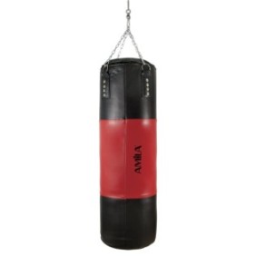 Sacco da boxe Amila, Pelle ecologica/PVC, 105x33 cm, Nero/Rosso