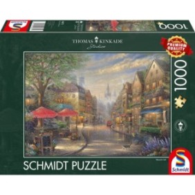 Puzzle Schmidt - Thomas Kinkade: Caffè a Monaco, 1000 pezzi