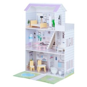 Casa delle bambole, Il piccolo mondo di Olivia, Grande casa e giardino, MDF/Plastica, 16 accessori, 73,5x29,5x111,5 cm, Viola
