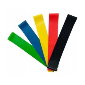 Set di 5 elastici per fitness, KIK, Multicolor