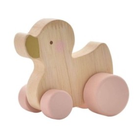 Bambino by Juliana giocattolo in legno per spingere la bambina, rosa