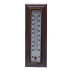Termometro da parete, in legno, marrone, 16 cm, JMB-BBL6476