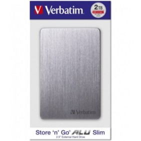 HDD esterno Verbatim Store'n'Go ALU Slim HDD 2TB USB3.2 G1, Argento