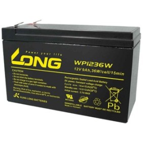 Batteria WP1236W LUNGA, 12V 9Ah, 36W, terminali F2 per UPS