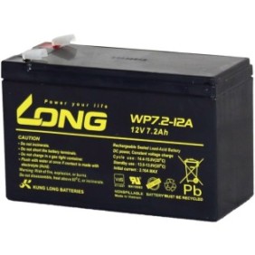 Batteria WP7.2-12A F2 LUNGA, 12V 7,2Ah, terminali F2 per UPS