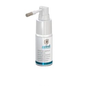 Spray detergente per apparecchi acustici Audinell da 30 ml, con pennello