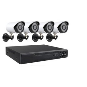 Kit di 4 telecamere di sorveglianza, AHD, impermeabili, monitoraggio 24H