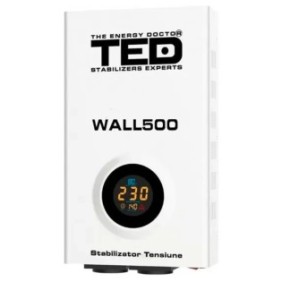 Stabilizzatore di rete massimo 500VA-AVR LCD 2 uscite schuko WALL