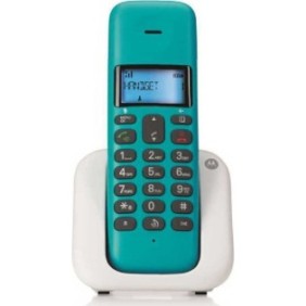 Telefono cordless Motorola T301, display illuminato, ID chiamante, vivavoce, turchese