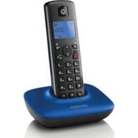 Telefono cordless Motorola T401+, 50 numeri, nero/blu