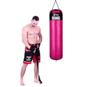 Sacco da boxe Ring Super, Plawil, 120x35 cm, 25 kg, rosa
