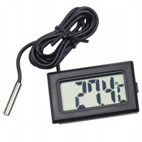 Termometro a sonda, Verk Group, igrometro elettronico, schermo LCD, precisione, alimentato a batteria, 5 x 3 x 1,6 cm, Nero