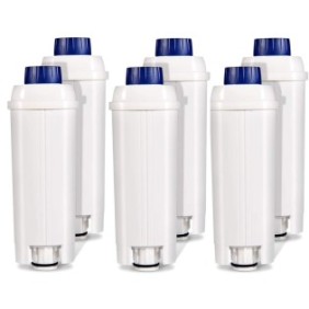 Set di 6 filtri acqua per macchine espresso Delonghi, Aqualogis, AL-S002, Bianco