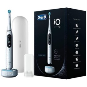 Spaziolino elettrico Oral-B iO Series 10 Stardust, Bluetooth, pulizia 3D, intelligenza artificiale, 7 modalità, Bianco