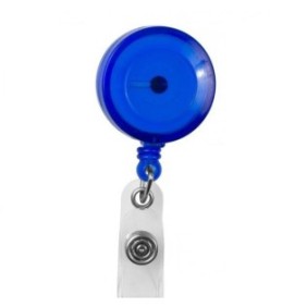 Cordone retrattile con clip per tasca portabadge, in plastica, diametro 32 mm, lunghezza max 75 cm, blu