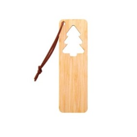 Segnalibro, Sfumato, Bambù, 40×130×2 mm, Motivo natalizio, Naturale