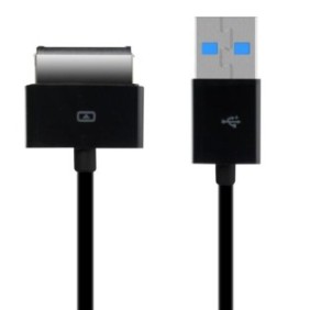 Cavo di ricarica USB per Asus EEE Pad Transformer TF101/TF300/TF201/TF700, Kwmobile, Nero, Plastica, 21295.01