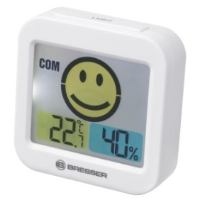 Termometro/igrometro BRESSER Temeo Smile con indicatore climatico, bianco
