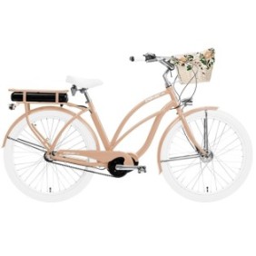 Bici elettrica donna Goldie 7B, Embassy, ​​alluminio, 7 velocità, ruote da 26 pollici, oro, 24 kg