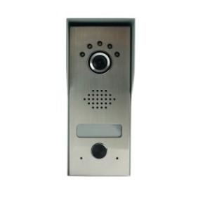 Videocitofono da esterno, Acciaio inox, 61x150x43 mm, Silver