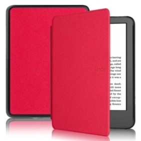 Copertina del lettore di ebook, ReaderBG, Poliuretano, Per Amazon Kindle 2022, Rosso