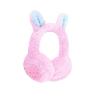 Cuffie over ear per bambini, modello orecchio di coniglio, wireless, Bluetooth 5.1, comode, morbide e calde, rosa