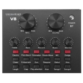 Console audio V8-CONT, 12 effetti sonori, Nero