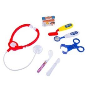 Set di 7 strumenti medici per bambini, in plastica, multicolore
