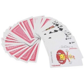 Confezione da 54 carte da gioco in plastica elSales ELS-OKR, scatola protettiva inclusa, rosse