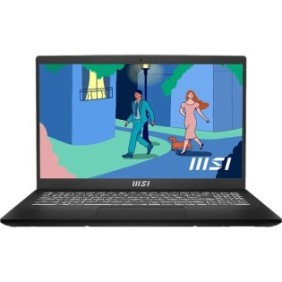 Laptop MSI Modern 15 B12M-221XRO, Intel Core i5-1235U fino a 4.4 GHz, 15.6" Full HD, 16 GB, SSD 512 GB, grafica Intel Iris Xe, Free Dos, Nero