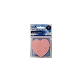 Notes adesivi a forma di cuore, 75x75, copertina per ufficio, rosa, 50 fogli/blister