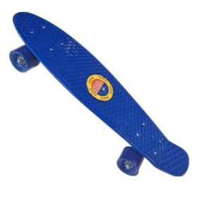 Penny Board con ruote in silicone e luci LED, 55 cm, blu, Toyska®