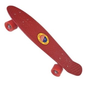 Penny Board con ruote in silicone e luci LED, 55 cm, rosso, Toyska®