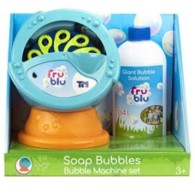 Set bolle di sapone Fru Blu - Macchina per bolla, con soluzione bolle da 400 ml