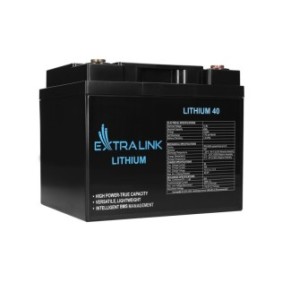 Batteria, Extralink, LiFePO4, 40AH, 12,8V, Nera