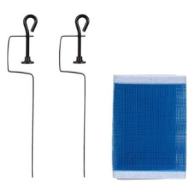 Set rete da ping pong, con supporti in metallo, blu, 130 x 12 cm