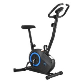 Ergometro Rapidero bicicletta da allenamento, display LCD, volano 5 kg, Nero/Blu