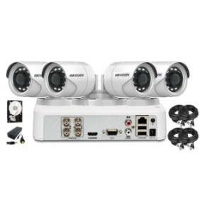 Kit completo 4 telecamere FULLHD 1080p HIKVISION 4, IR20m, HDD 500 GB