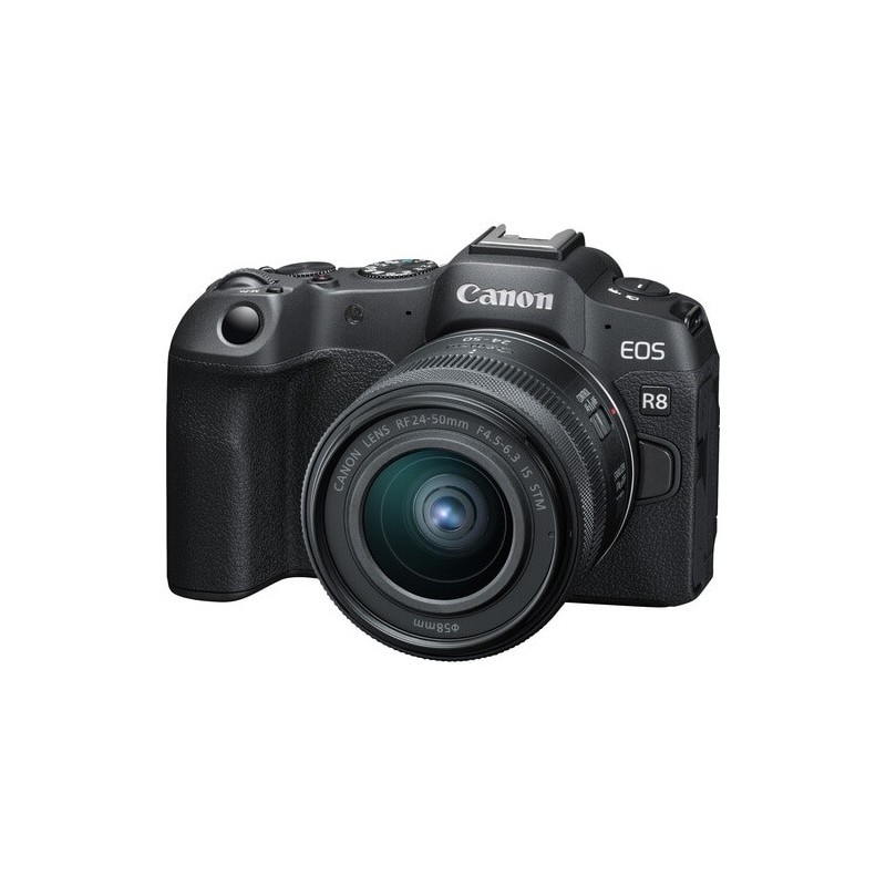 Fotocamera mirrorless Canon EOS R8, 24 MP, 4K, full frame + obiettivo RF 24-50 mm, nero