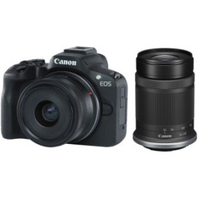 Fotocamera mirrorless Canon EOS R50, 24,2 MP, 4K + obiettivo 18-45 mm + obiettivo 55-210 mm, nero