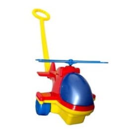 Giocattolo da spingere, modello di elicottero, 66 x 17 x 16,5 cm, 2 anni+, multicolore