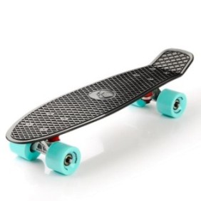 Skateboard, 55x15x9,5 cm, plastica, Nero/Verde