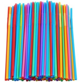 Set di 100 cannucce Bukate® multicolori e flessibili