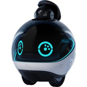 Smart Robot, Enabot, EBO X Family Robot Companion, ChatGPT, V-SLAM, Alexa integrata, fotocamera stabilizzata 4K, Nero