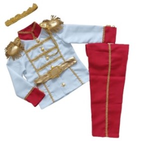 Costume di carnevale per bambini Stampa Cenerentola con corona, 7-8 anni, multicolore